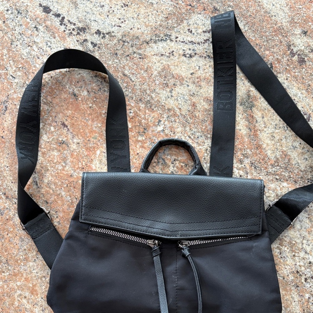 Botkier Black Backpack with Textured Flap